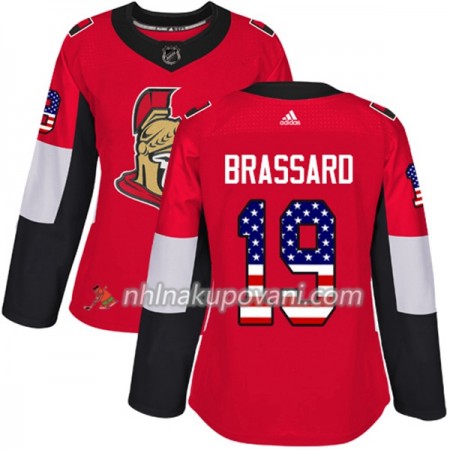 Ottawa Senators Dresy Derick Brassard 19 2017-2018 USA Flag Fashion Černá Adidas Authentic - Dámské